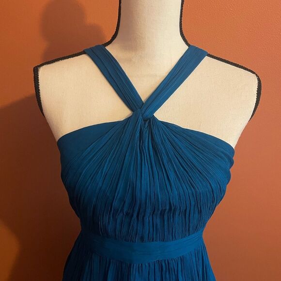 J.  Crew Halter Sinclair Silk Chiffon Bridesmaid Dress Womens Size 2 - Picture 2 of 8